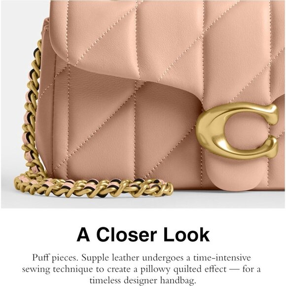 Coach Womens Cream 100% Cow Leather Imported Push Lock Tabby Shoulder Bag - Picture 4 of 6